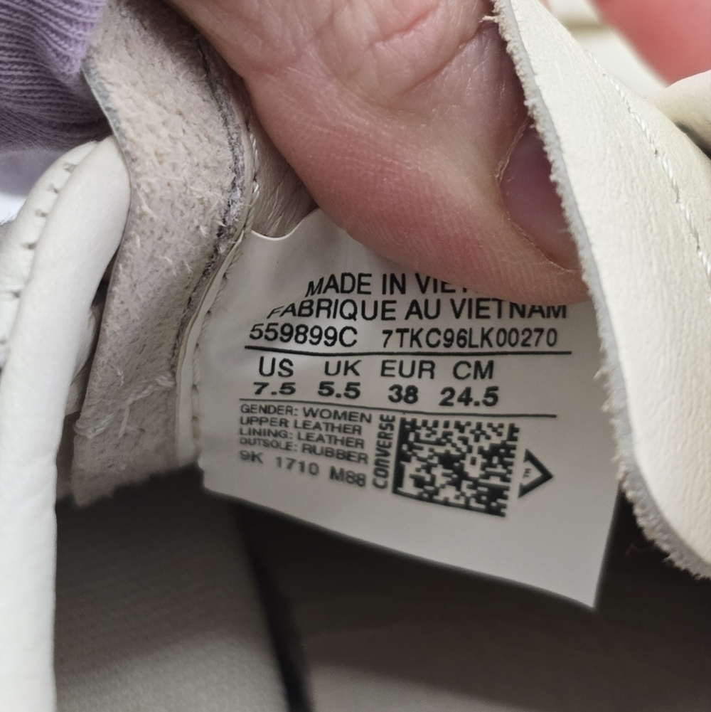 Converse | One Star cream monochrome leather platform sneakers | WMS 7.5 - Picture 8 of 13